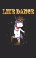 Line Dance Unicorn: Music Notebook For Girls 6x9 Inches With 120 Staff Paper Pages