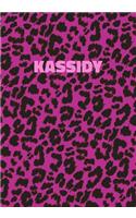 Kassidy: Personalized Pink Leopard Print Notebook (Animal Skin Pattern). College Ruled (Lined) Journal for Notes, Diary, Journaling. Wild Cat Theme Design wi