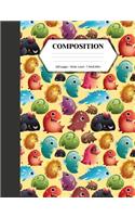 Composition: Book - Wide Ruled - Cute Notebook with Baby Dragons - Journal for Students / Teachers - 7.44 x 9.69(2 Back to School Notebooks)