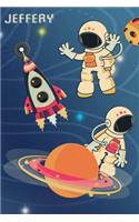 Space Notebook for Jeffery: Wide Ruled Composition Book Diary Lined Journal