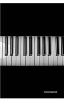 Journal Pages - Piano Keys Design (Unruled): 6" x 9", Classic Notebook- Unlined Plain Journal, for Notes, sketches, 100 Pages (Durable Cover)