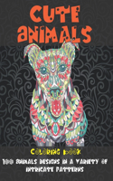 Cute Animals - Coloring Book - 100 Animals designs in a variety of intricate patterns