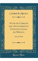 Actas de Cabildo del Ayuntamiento Constitucional de Mexico: AÃ±o de 1891 (Classic Reprint)