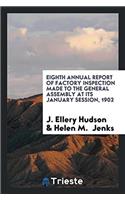 Eighth Annual Report of Factory Inspection Made to the General Assembly at Its January Session, 1902