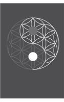 Sacred Geometry Yin Yang: 6" x 9" dotted grid blank 120 pages, journal, notebook or diary