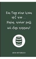 Ein Tag Ohne Wein Ist Wie ... Haha, Woher Soll Ich Das Wissen? Wein Notizbuch