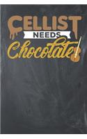Cellist Needs Chocolate: Lined Journal Lined Notebook 6x9 110 Pages Ruled