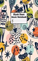 Blank Sheet Music Notebook: Easy Blank Staff Manuscript Book Large 8.5 X 11 Inches Musician Paper Wide 12 Staves Per Page for Piano, Flute, Violin, Guitar, Trumpet, Drums, Cell