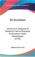de Secretione: Humorum E Sanguine Ex Soliderum Fabrica Praecipue Et Humorum Indole Demonstrata (1735)
