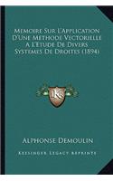 Memoire Sur L'Application D'Une Methode Vectorielle A L'Etude De Divers Systemes De Droites (1894)
