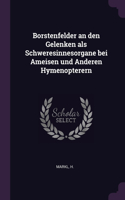 Borstenfelder an den Gelenken als Schweresinnesorgane bei Ameisen und Anderen Hymenopterern