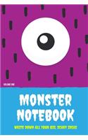 Monster Notebook Volume 1: Lined Notebook for Kids with Fun Monster Image