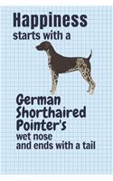 Happiness starts with a German Shorthaired Pointer's wet nose and ends with a tail