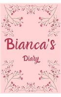 Bianca's Diary: Bianca Named Diary/ Journal/ Notebook/ Notepad Gift For Bianca's, Girls, Women, Teens And Kids - 100 Black Lined Pages - 6 x 9 Inches - A5