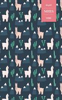 Dot Grid Notes 110 Pages: Mountain Llama and Alpaca with Cactus Notebook for Professionals and Students, Teachers and Writers - Succulent Pattern