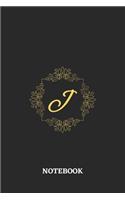 Notebook J: 6x9 inches - 110 graph paper, quad ruled, squared, grid paper pages - Greatest Monogram Journal - Gift, Present Idea