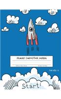 Primary Composition Journal For Kids 1-3: Picture Space And Dashed Midline / Rocket cover