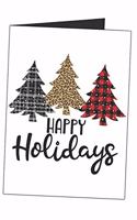 Happy Holidays: Buffalo Plaid Christmas Trees Blank Lined Writing Journal Diary Designed As A Christmas Card