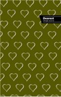 Dearest Lifestyle Journal, Write-in Notebook, Dotted Lines, Wide Ruled, Size 6 x 9 Inch (A5) Hardcover (Dump Green)