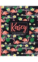 Kasey: Personalized Black XL Journal with Gold Lettering, Girl Names/Initials 8.5x11, Journal Notebook with 110 Inspirational Quotes, Journals to Write in 