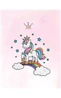 Notebook: Unicorn cover and Dot pages, Extra large (8.5 x 11) inches, 110 pages, notebooks and journals