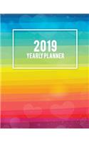 2019 Yearly Planner: Colorful Flag Book, Yearly Calendar Book 2019, Weekly/Monthly/Yearly Calendar Journal, Large 8.5" x 11" 365 Daily journal Planner, 12 Months Calenda