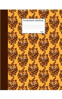 Tiger Composition Notebook: Modern Cartoon Animal College Ruled Book for School and Work, Journaling and Writing Notes for Girls, Boys and Teens, for Students and Teachers