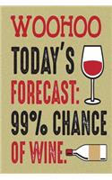 Woohoo Today's Forecast: 99% Chance of Wine: Pocket Planner October 2018 - December 2019 Daily Weekly Monthly Calendar Organizer