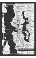 Daily Planner: Book with Seattle Washington Map Cover Design ( USA )