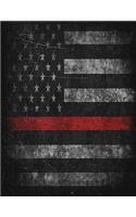 Thin Red Line Sketchbook: Thin Red Line Sketchbook, Fire Fighter Notebook, Fire Fighters Sketch Book, Thin Red Line Drawing Book, 8.5 X 11 Sketch Paper with 120 Pages