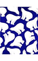 Chalkboard Bullet Dot Grid Journal - Polar Bears (Royal Blue)