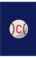 C: Baseball Monogram Initial 'C' Notebook: (6 x 9) Daily Planner, Lined Daily Journal For Writing, 100 Pages, Durable Matte Cover