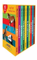 AWEJOY My First Knowledge Library Box set of 10 Board Books for Kids, Preschool Kids Books Children growth and development book