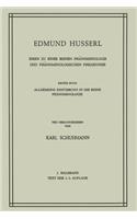 Ideen Zu Einer Reinen Phänomenologie Und Phänomenologischen Philosophie