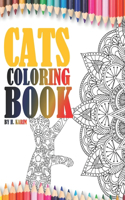 Cats adult coloring book, relaxation and stress relief