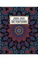 2020 - 2021 Two Year Planner: Beautiful Colorful Peaceful Mandala Daily Weekly Monthly 2020-2021 Planner Organizer. Nifty Two Year Motivational Agenda Schedule with Vision Board,(1 8x10 Simple Pretty Planner)