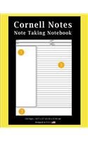 Cornell Notes Note Taking Notebook: Solid Yellow -Note Taking With Cornell Notes System, Notebook For Home, Office & School [Classic]