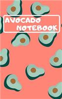 Avocado Notebook: Fun Beautiful Blank Notebook/Journal for Avocado Lovers, Custom Interior, 5x8 Size. Multiple Avocados on Pink Background Cover