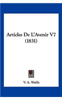 Articles De L'Avenir V7 (1831)