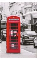 Red K2 London Phone Box Journal: 150 page lined notebook/diary