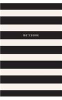Notebook: Black and Beige Stripes Journal, Notebook, Diary, 6"x9" Lined Pages, 150 Pages