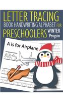 Letter Tracing Book Handwriting Alphabet for Preschoolers Winter Penguin