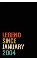 Legend Since January 2004: Birthday Gift For Who Born in January 2004- Blank Lined Notebook And Journal - 6x9 Inch 120 Pages White Paper