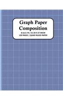 Graph Paper Composition Notebook: Quad Ruled 4x4 Grid Paper for Math & Science Students, School, College, Teachers - 4 Squares Per Inch, 120 Squared Sheets for Graphing ( Large, 8.5 
