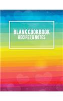 Blank Cookbook Recipes & Notes: Colorful Gay Flag, Recipe Journal, Blank Cookbooks To Write In Large Print 8.5" x 11" Recipe Keeper, Family Recipe, Empty Fill In Cookbook, Gifts fo