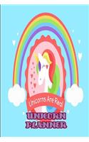 Unicorn Planner: Girls Unicorn 2019 Weekly Planner Diary a Week to a Page