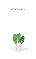 Bok Choy Notes: 6"x9" Unruled Blank Notebook - Watercolor Texture Healthy Vegetable Food Spice Illustration Cover. Matte Softcover And White Interior Papers.