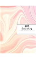 2019 Daily Diary: Pink Holographic Marble Pattern Design Cover January 19