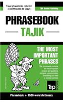 English-Tajik phrasebook and 1500-word dictionary: (283 American English Collection)