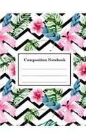 Composition Notebook: Lined Paper, Quote Journal, Large (8.5 x 11 inches), 110 Pages - Tropical Watercolor Cover